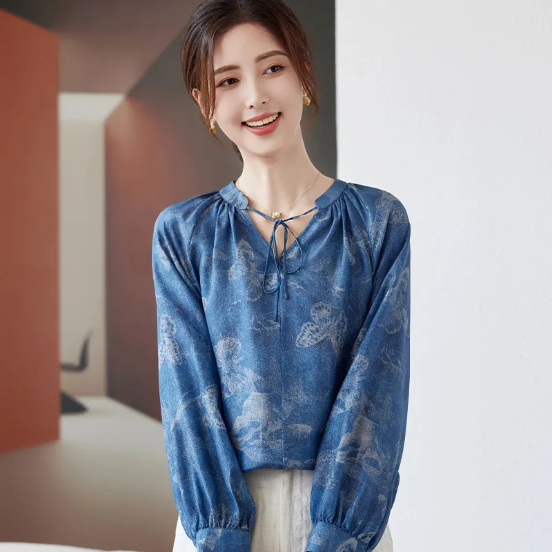 To The West Shirt Women's Denim Blue-5