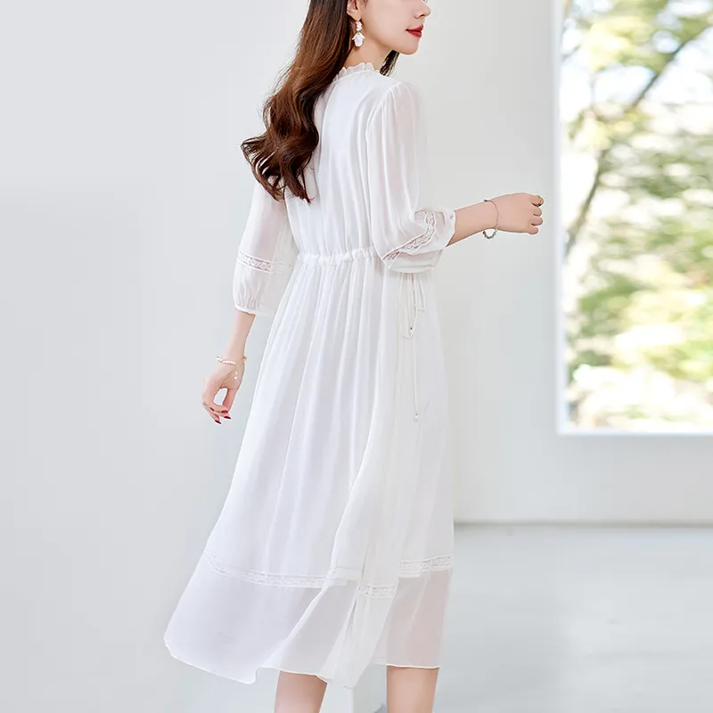 To The West Long Sleeved Dresses Women's White-6
