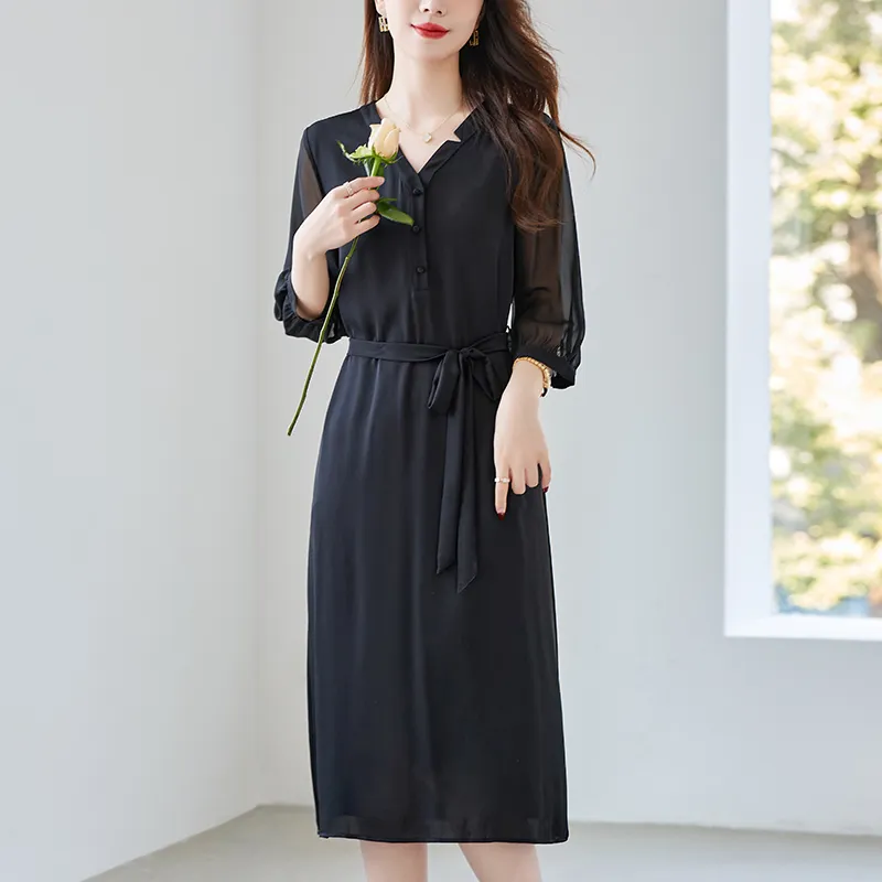 To The West Long Sleeved Dresses Women's Black-6