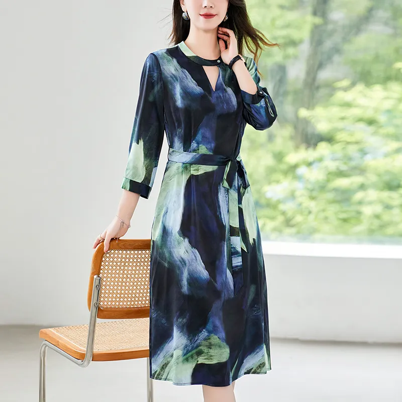 To The West Long Sleeved Dresses Women's Navy Blue-6