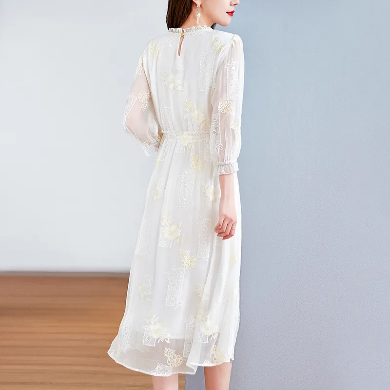 To The West Long Sleeved Dresses Women's White-5