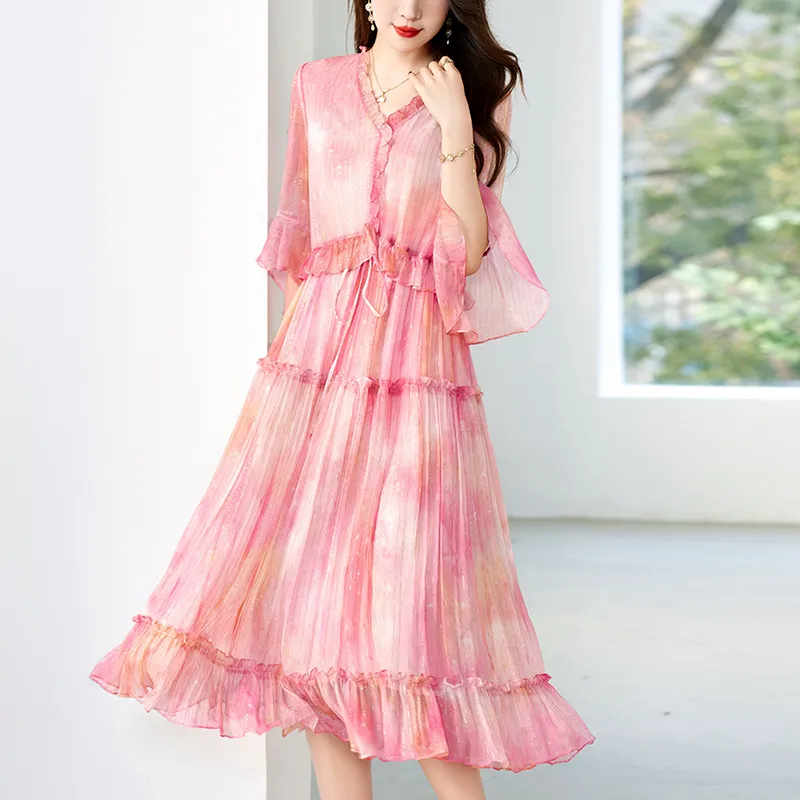 To The West Long Sleeved Dresses Women's Pink-2