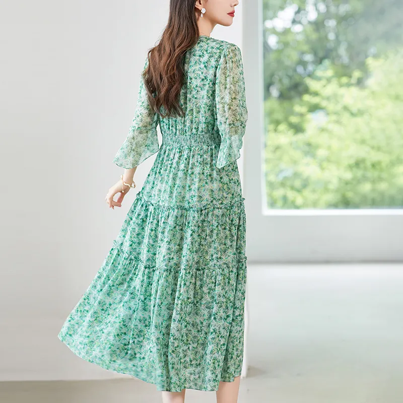 To The West Long Sleeved Dresses Women's Green-3