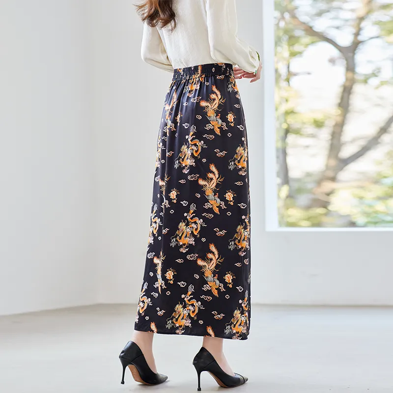 To The West Casual Long Skirts Women's Black-3