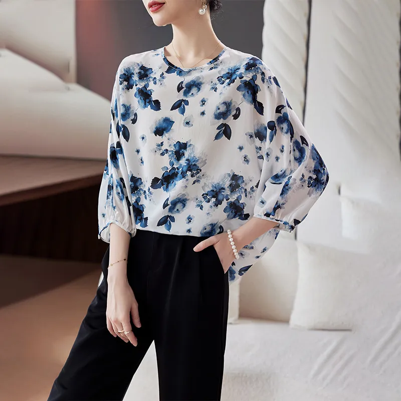 To The West Shirt Women's Ink Wash Flowers-5