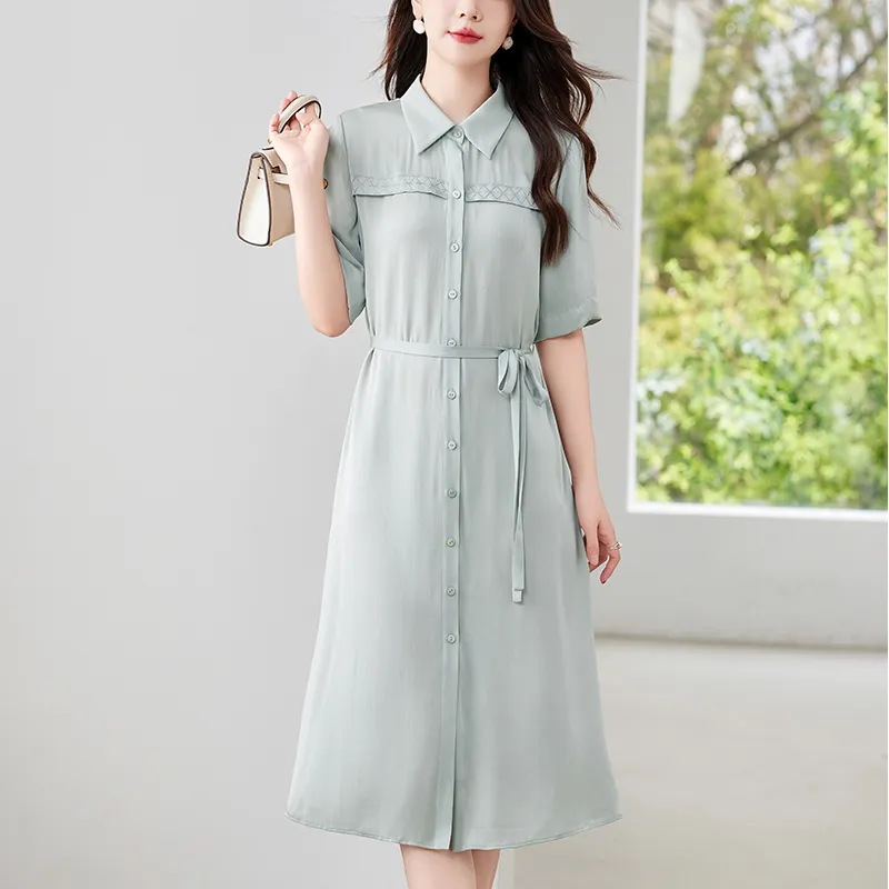 To The West Short Sleeved Dresses Women's Haze Blue-3