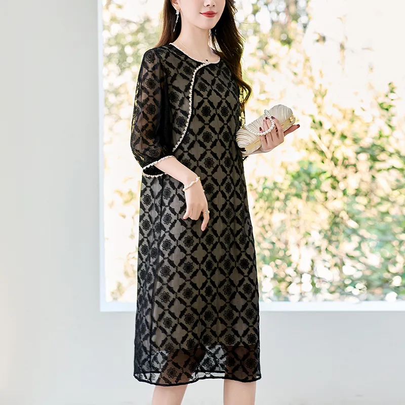 To The West Short Sleeved Dresses Women's Black-2