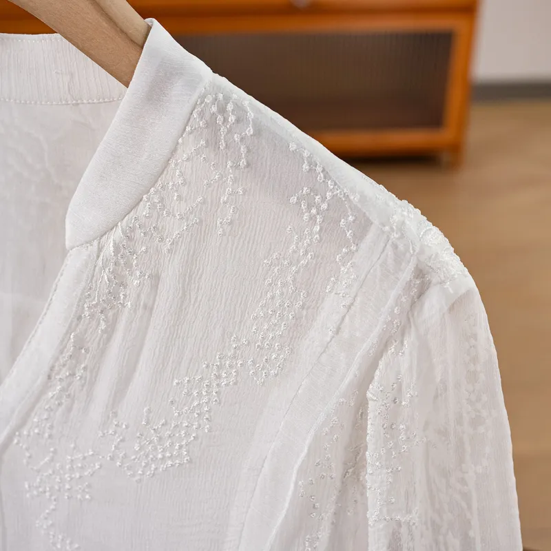To The West Short-Sleeved Dresses Women's White-1