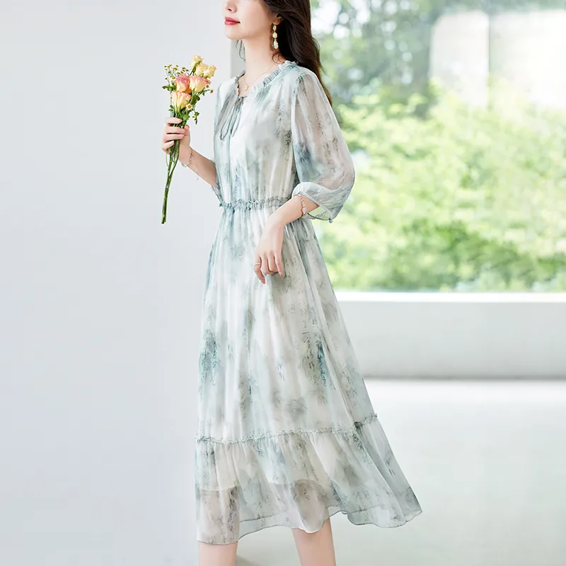 To The West Long Sleeved Dresses Women's Green-3