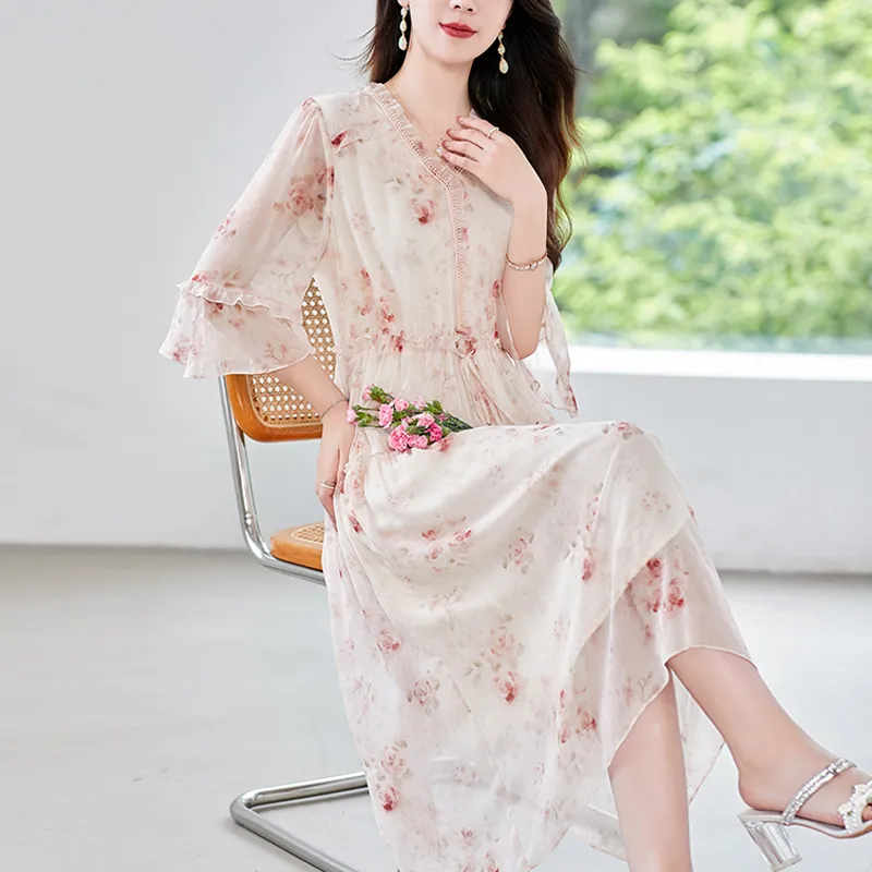 To The West Long Sleeved Dresses Women's Pink-4