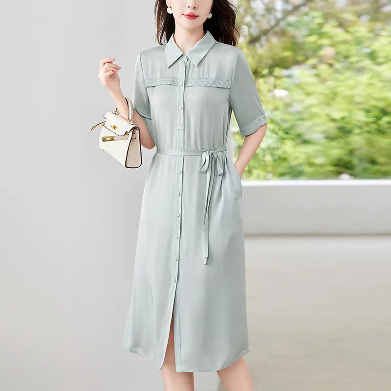 To The West Short Sleeved Dresses Women's Haze Blue-4