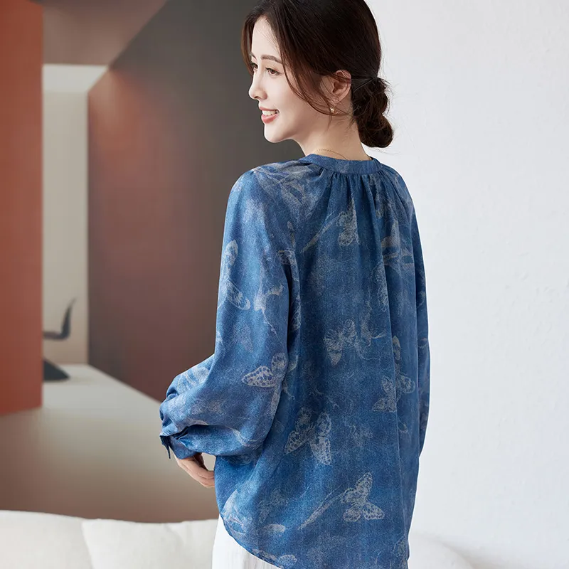 To The West Shirt Women's Denim Blue-7
