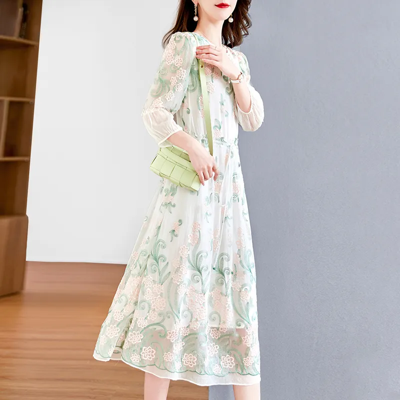 To The West Long Sleeved Dresses Women's White-2