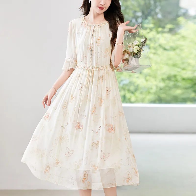 To The West Short Sleeved Dresses Women's Orange-3