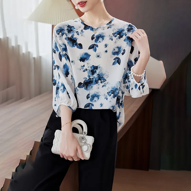 To The West Shirt Women's Ink Wash Flowers-6