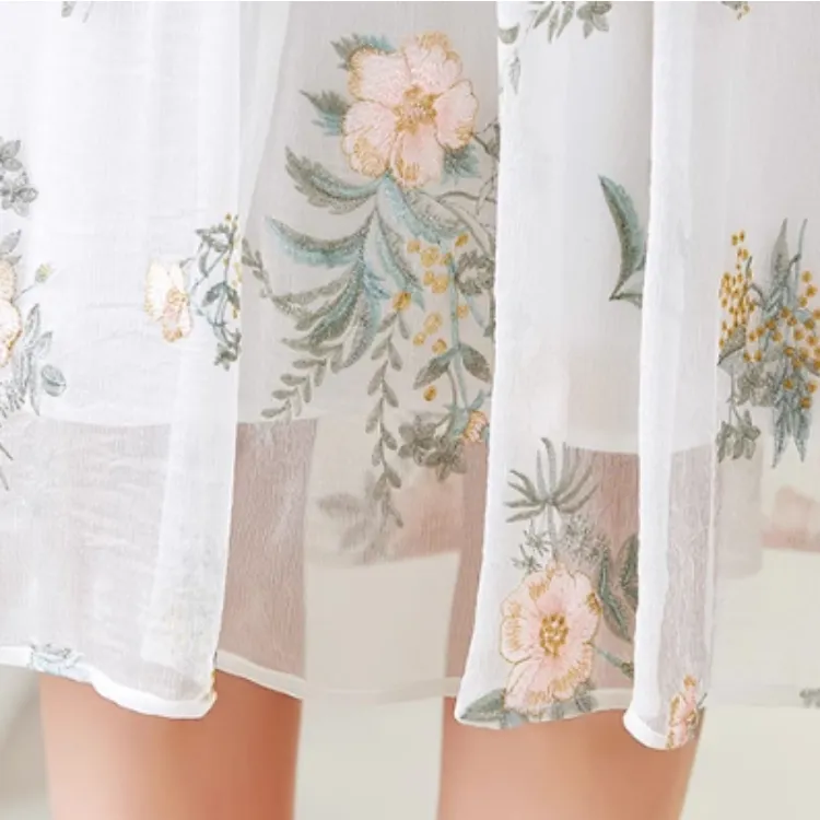 To The West Short Sleeved Dresses Women's White-5