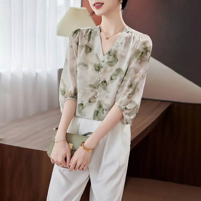 To The West Shirt Women's Washed Light Green-2
