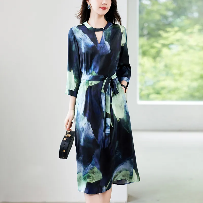To The West Long Sleeved Dresses Women's Navy Blue-3