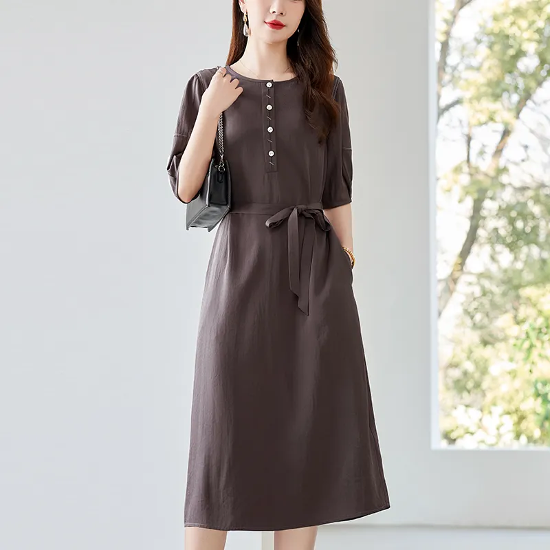 To The West Short Sleeved Dresses Women's Coffee-7