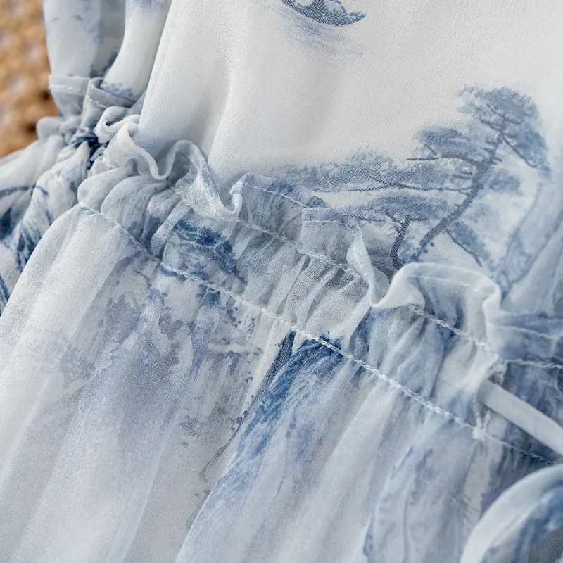 To The West Long-Sleeved Dresses Women's Blue-7