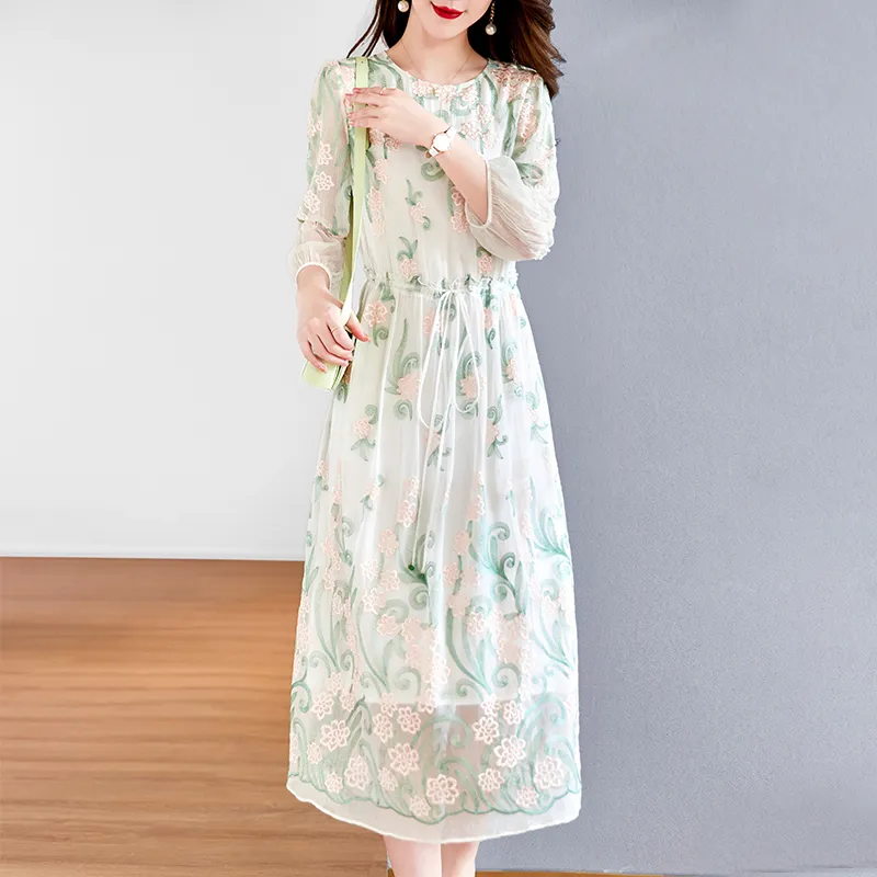 To The West Long Sleeved Dresses Women's White-5