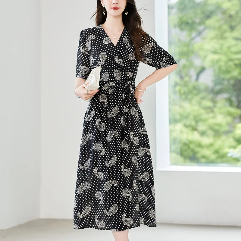 To The West Short Sleeved Dresses Women's Black-3