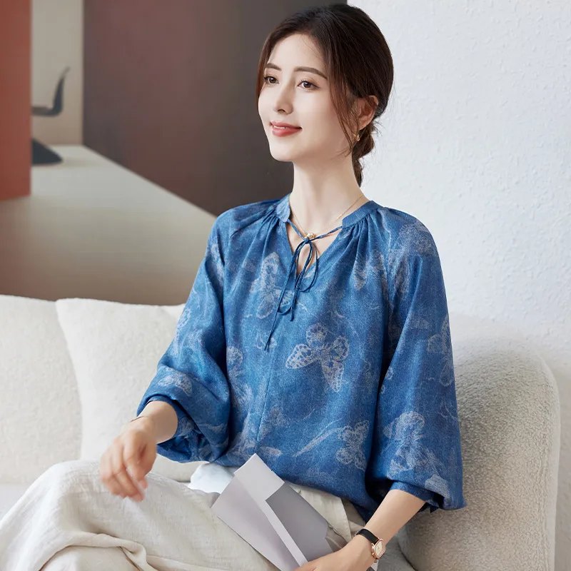 To The West Shirt Women's Denim Blue-6
