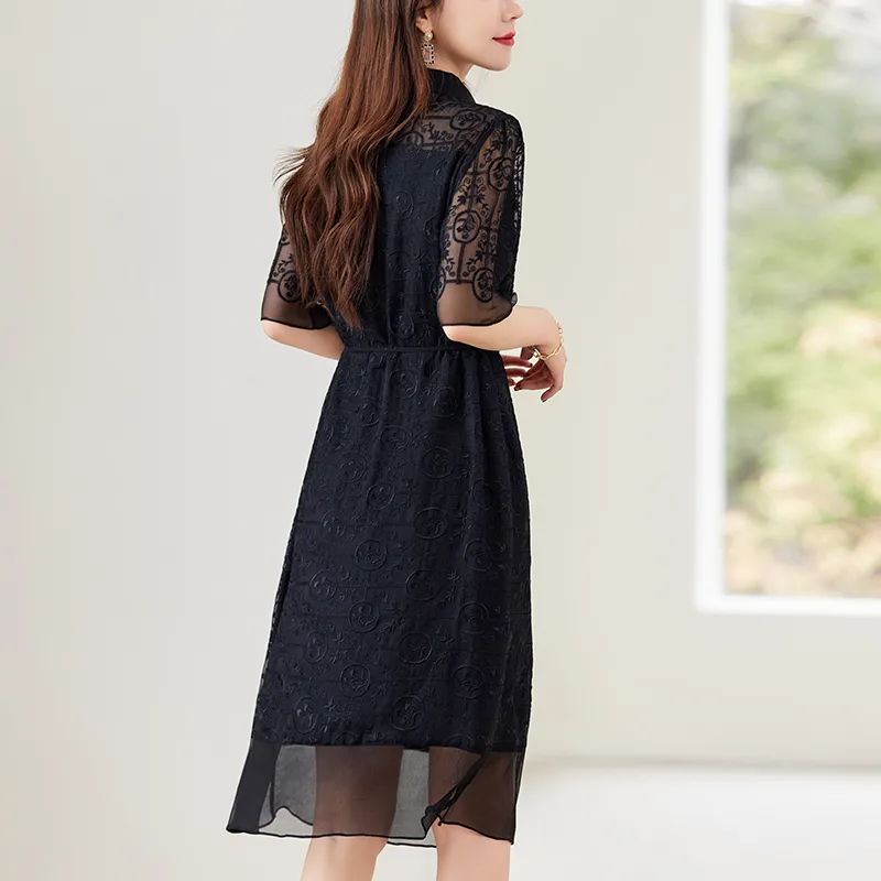 To The West Short Sleeved Dresses Women's Black-7