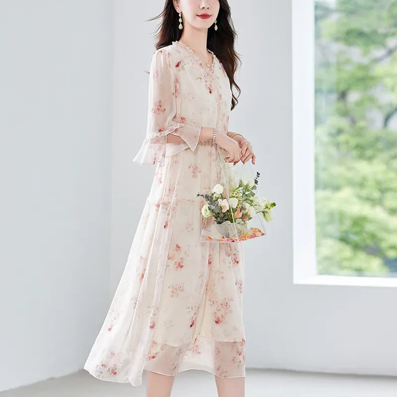 To The West Long Sleeved Dresses Women's Pink-7