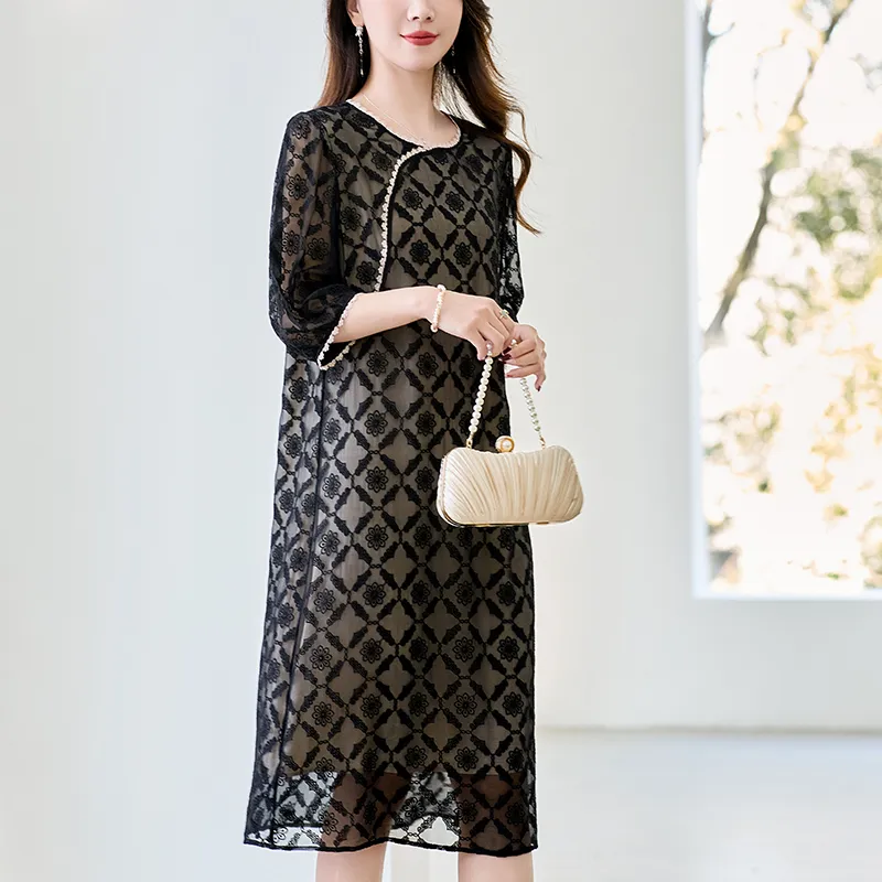 To The West Short Sleeved Dresses Women's Black-3