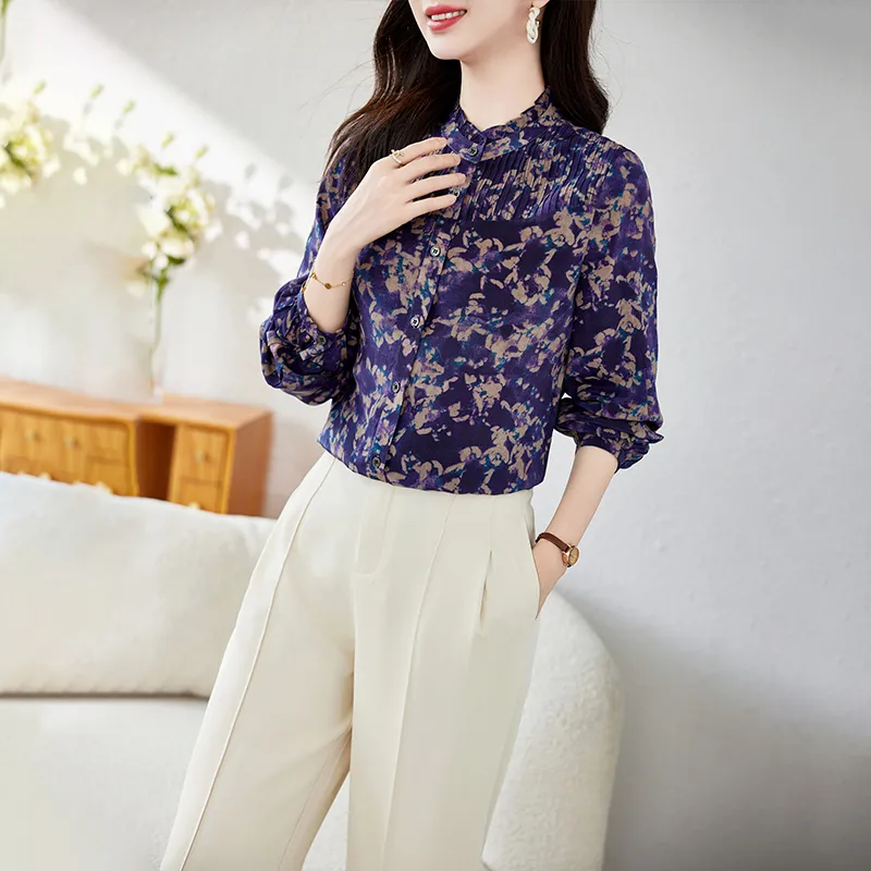 To The West Shirt Women's Purple Small Floral-5