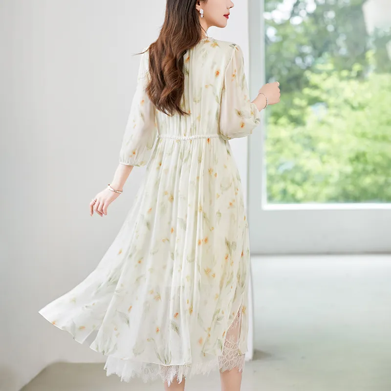 To The West Long Sleeved Dresses Women's Apricot-4