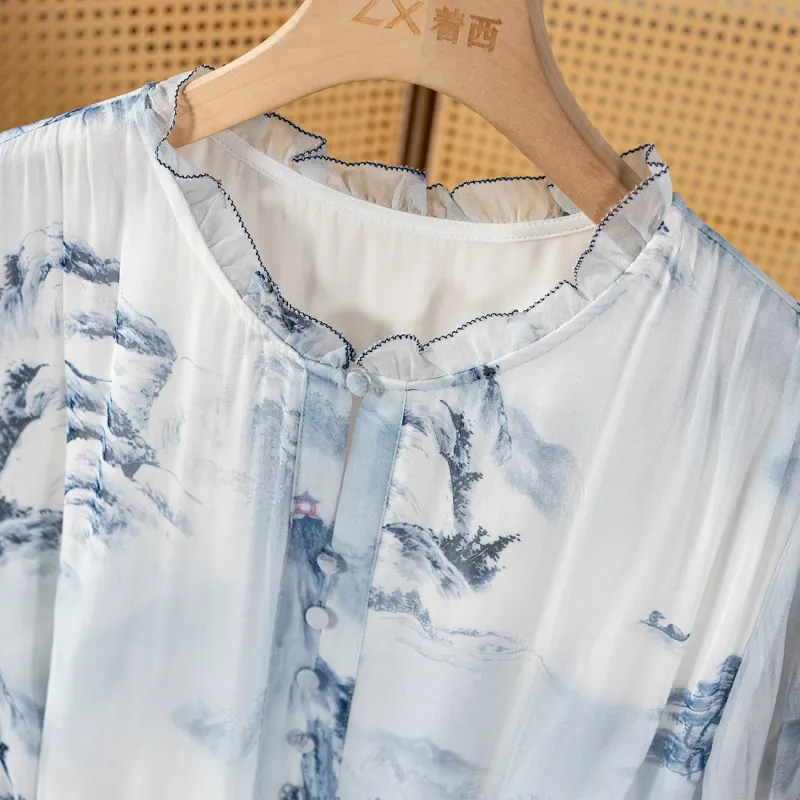 To The West Long-Sleeved Dresses Women's Blue-4
