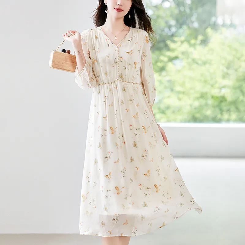 To The West Long Sleeved Dresses Women's Apricot-3
