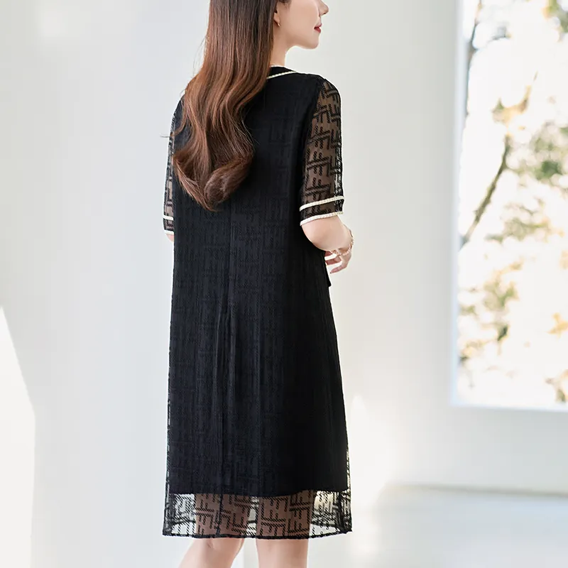 To The West Short Sleeved Dresses Women's Black-5