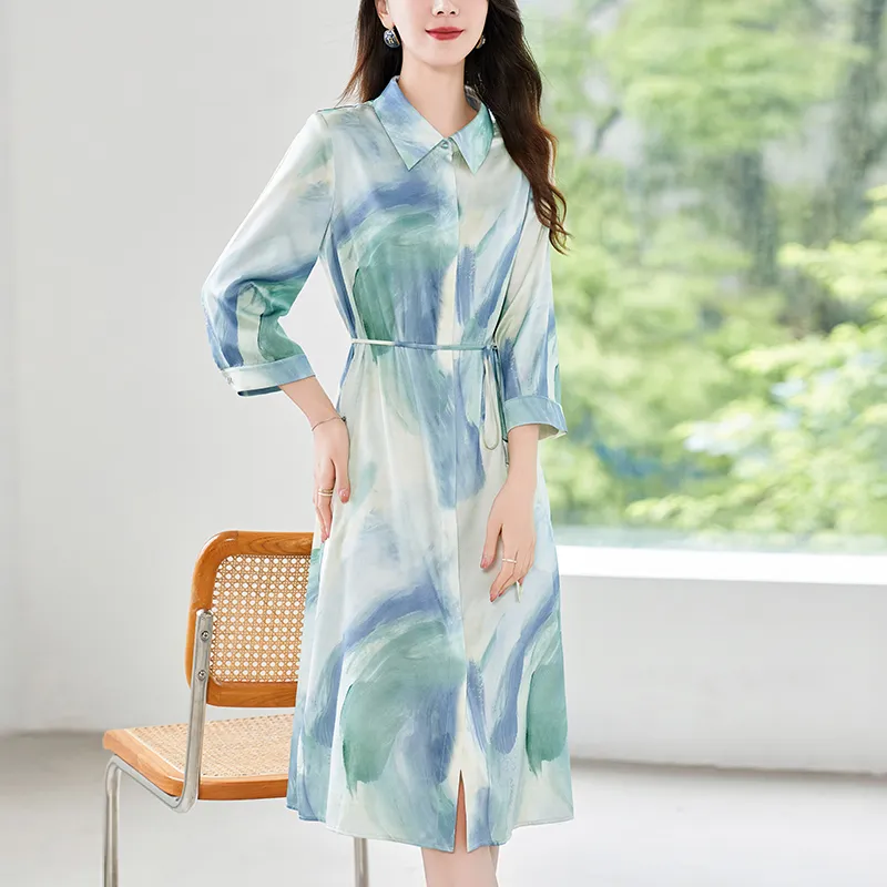 To The West SS24 Long Sleeved Dresses Women's Green-6