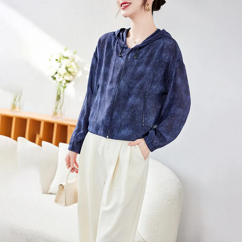 To The West Cropped Coats Women's Denim-3
