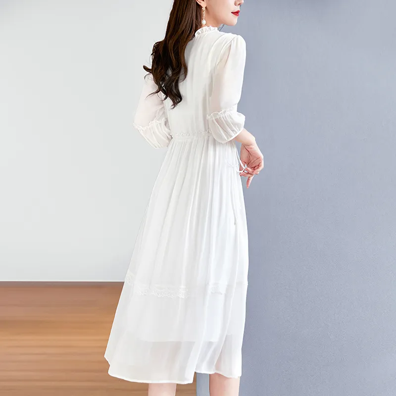 To The West Long Sleeved Dresses Women's White-3