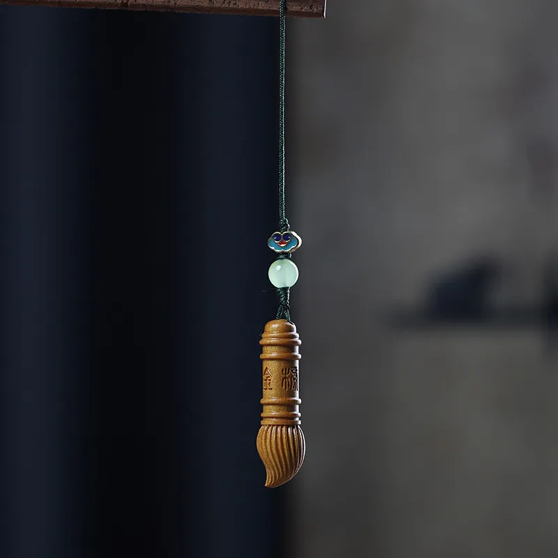 HUANAI Sandalwood Pendant With Backpack Attachment Unisex-12