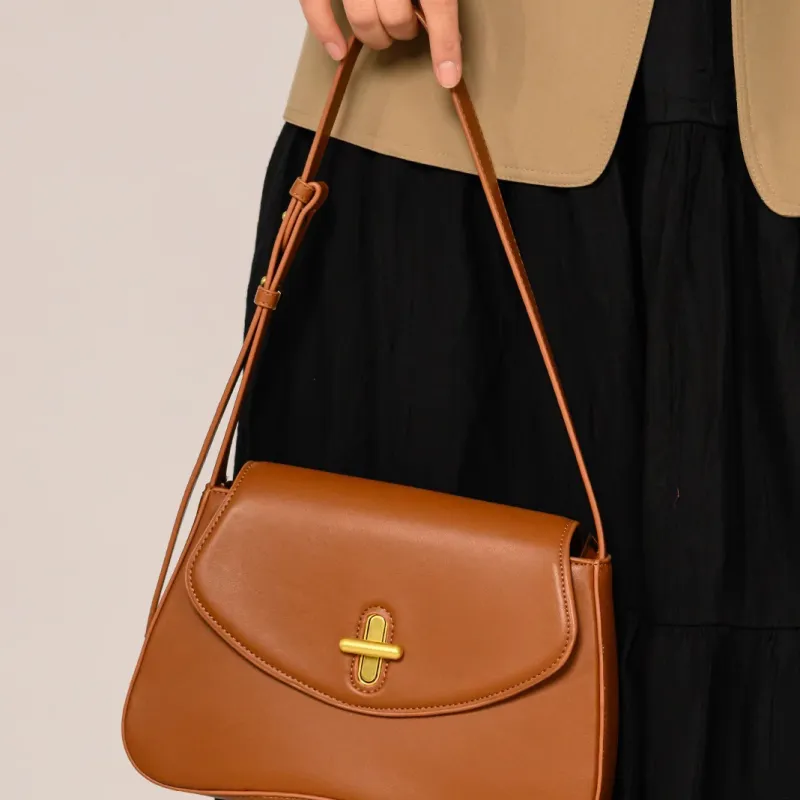ZAVC PU Shoulder Bag Regular Small Size Women's Coffee/Mocha/Modern Black/Cherry Red-10