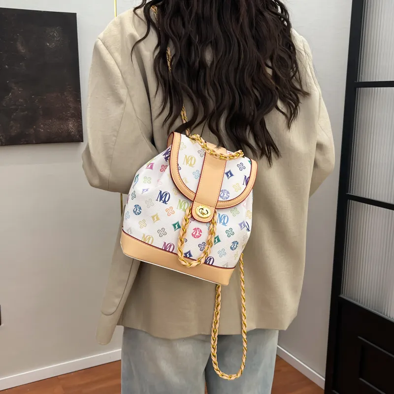 ZAVC PVC Backpack Regular Women's Tricolor/Coffee-4