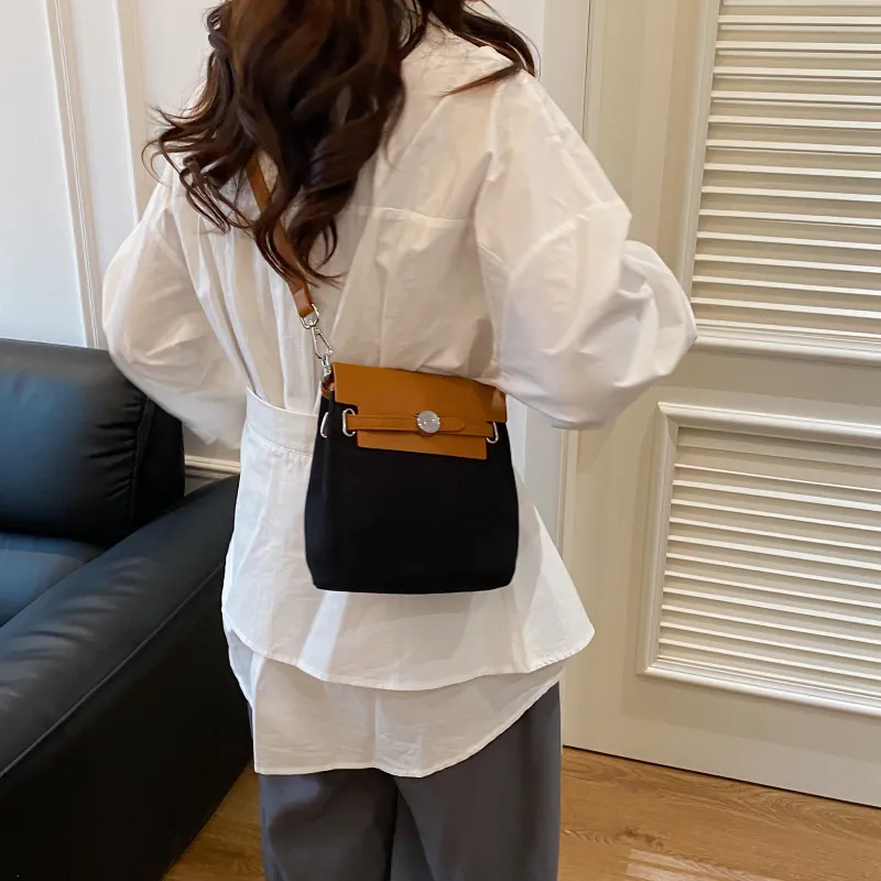 ZAVC PU Shoulder Bag Regular Women's Black & White/Black/Rose Red/Khaki/Light Brown/Green-9