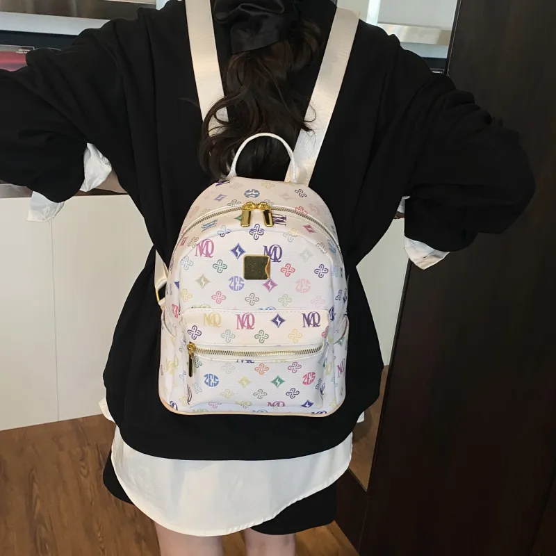 ZAVC PU Backpack Women's Coffee/White-7
