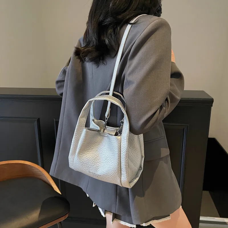 ZAVC PU Crossbody One Shoulder Handbag Women's Silver/Black/White/Yellow-2