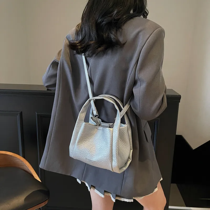 ZAVC PU Crossbody One Shoulder Handbag Women's Silver/Black/White/Yellow-4