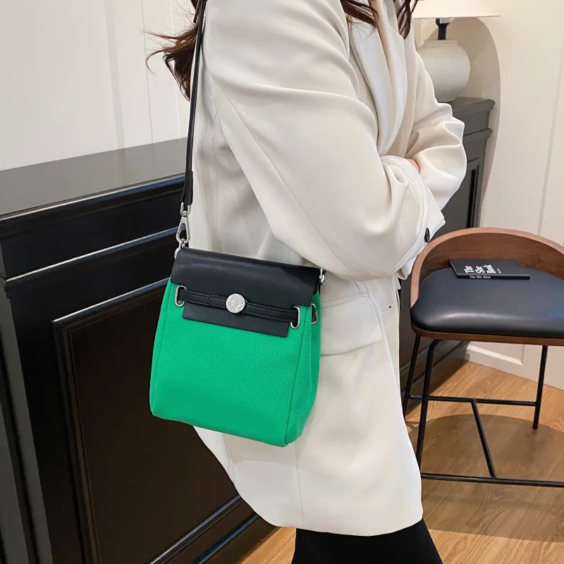 ZAVC PU Shoulder Bag Regular Women's Black & White/Black/Rose Red/Khaki/Light Brown/Green-29