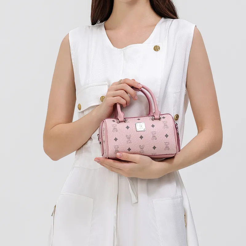 ZAVC PU Handbag Trumpets Women's Brown/White Moonlight/Peachy Pink-6