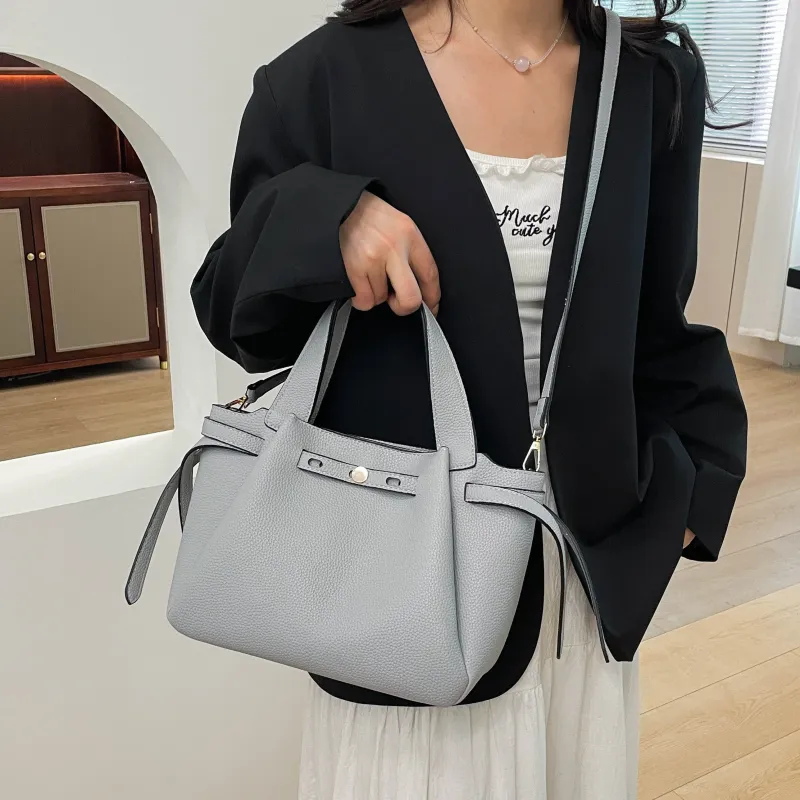 ZAVC PU Handbag Regular Women's Gray Blue/Black/Light Brown/Pink-2
