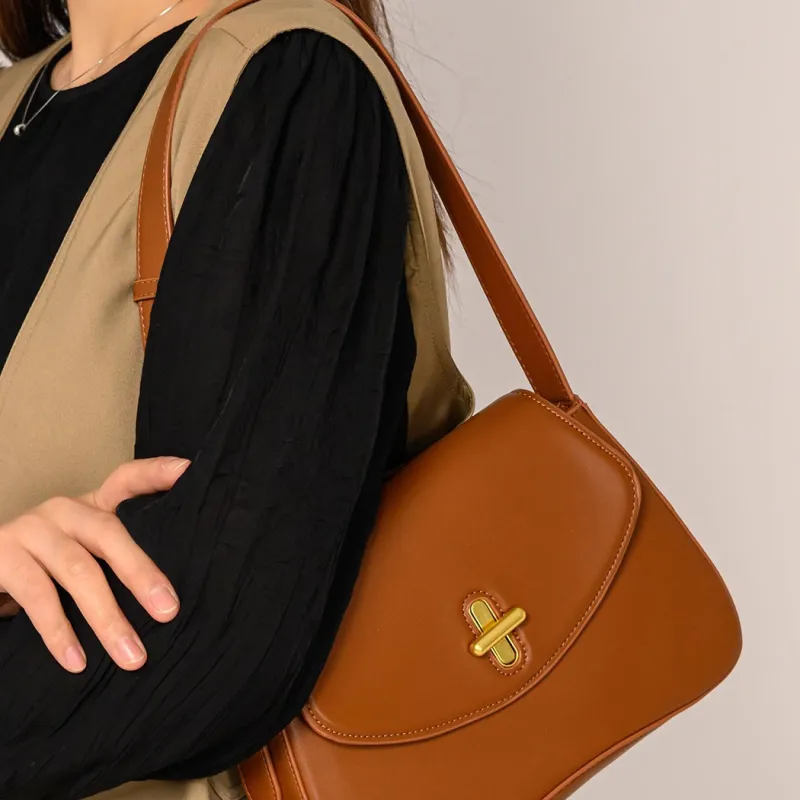 ZAVC PU Shoulder Bag Regular Small Size Women's Coffee/Mocha/Modern Black/Cherry Red-9
