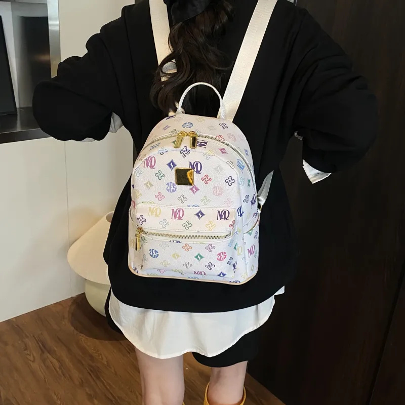 ZAVC PU Backpack Women's Coffee/White-9